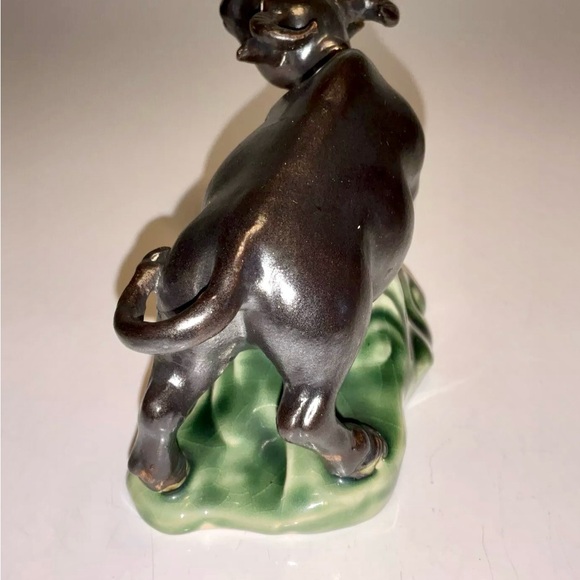 Vintage Beautiful Chinese Rare Ceramic Black Bull Ox Statue - Picture 7 of 11